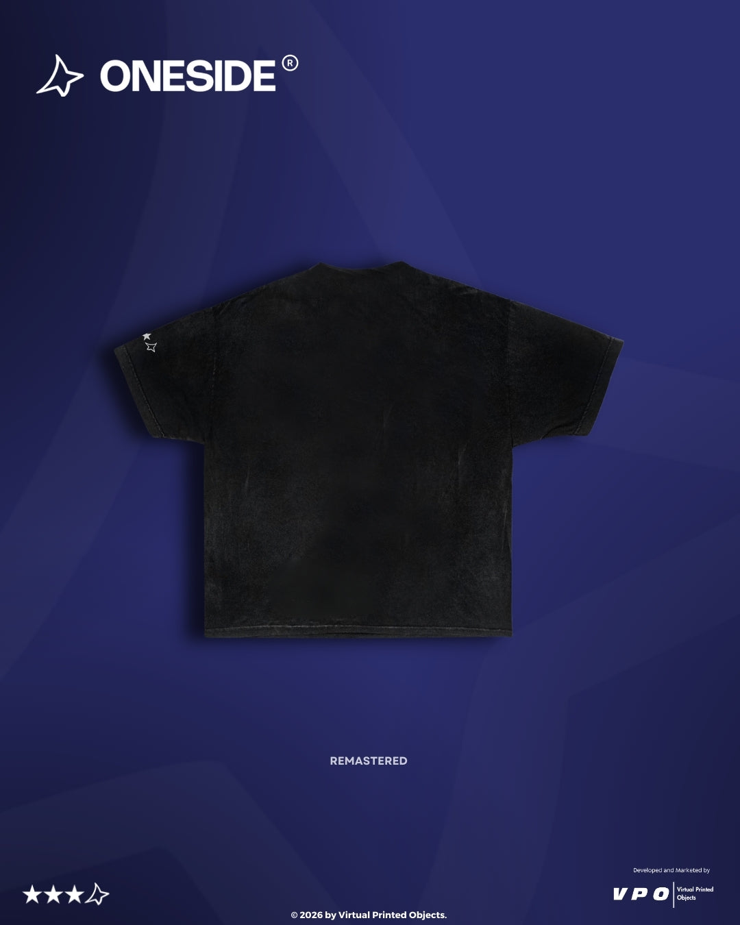 ONESIDE GRILL PRINTED STONE WASHED OVERSIZED TEE