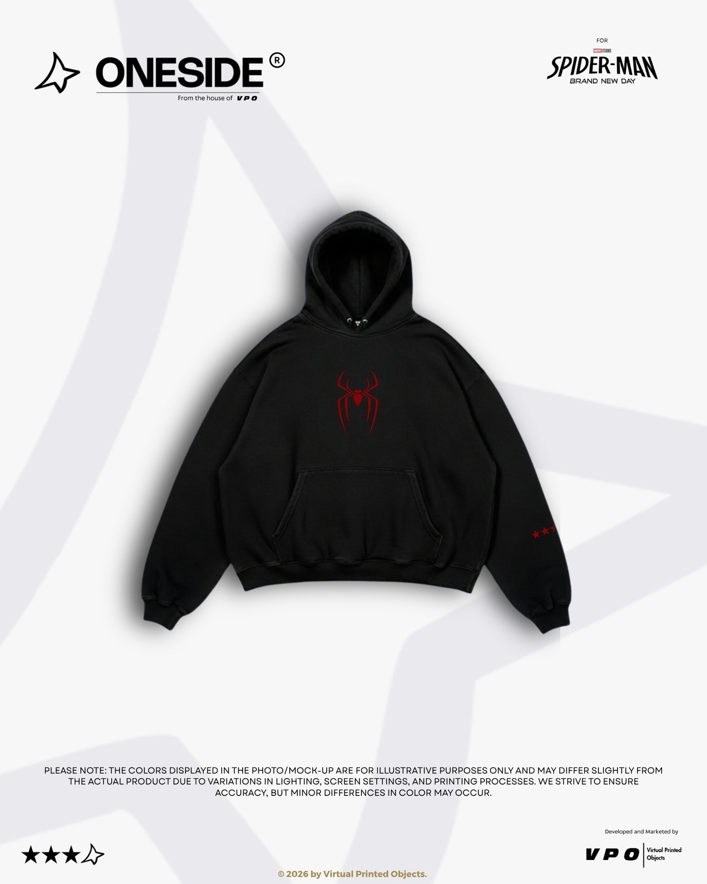 ONESIDE SPIDEY PRINTED OVERSIZED HOODIE